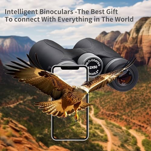 12x50 HD Binoculars for Adults High Powered,Lightweight Waterproof Binoculars for Bird Watching,Hunting,Travel-Large View Binoculars with Clear Low Light Vision