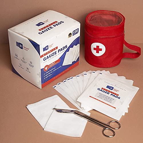 100pc Large Sterile Gauze Pads 4x4 Sterile for Wounds Bulk - 12ply Woven Gauze Sponges 4x4 Sterile - USP IV Breathable Mesh 4x4 Gauze Pads Sterile for Enhanced Absorption - First Aid Medical