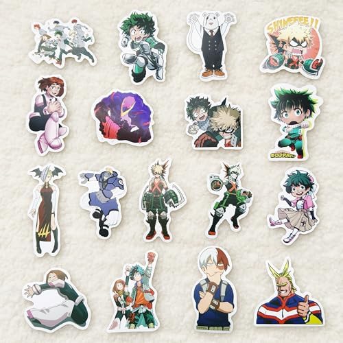 100PCS MHA Stickers, Anime My Hero Stickers Academi Cute Stickers, Waterproof Vinyl Decals for Water Bottles,Laptop,Computer, Stickers for Fans Adults Teens Kids