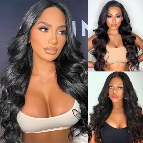 13x4 Lace Frontal Human Hair 10 Inches Body Wave Human Hair Frontal Can be Curly and Dyed 100% Human Hair Lace Frontal With Baby Hair(10Inches Natural Black)
