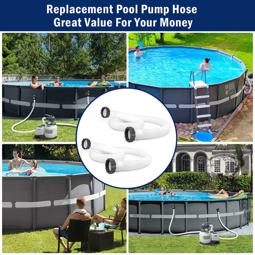 1.5" Pool Hose for Intex Filter Pump - 29060E Pool Hoses for Above Ground Pools, 1.5 Inch Pool Filter Hose for Coleman Intex Sand Filter Pumps & Saltwater Systems 59" Long (2 Pack)