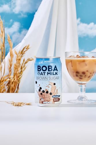 (Pack of 12) DaoHer Oat BOBA - Brown Sugar Oat BOBA, BOBA Ready-To-Drink, Vegan Bubble Tea || No.1 Canned BOBA || Bubble Milk Tea Ready-To-Drink