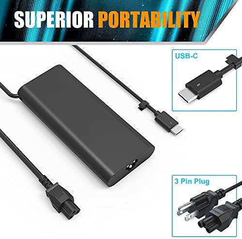130W USB C Type C Laptop Charger Replacement for Dell XPS 15 17 2in1 9575 9500 9700,Dell Precision 5530 2in1 5550 5750,DA130PM170 HA130PM170 0M0H25 T4V18 0K00F5 M0H25 K00F5 Laptop Power Cord
