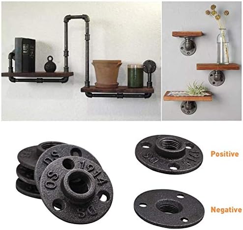 1" Floor Flange, Home TZH Malleable iron Pipe Fittings for Industrial vintage style, Flanges with Threaded Hole for DIY Project/Furniture/Shelving Decoration (10 Pack)