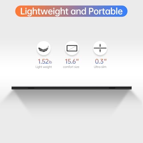 15.6inch Portable Monitor,1080P USB-C HDMI Second External Monitor for Laptop,PC,Mac Phone,PS,Xbox,Swich,IPS Ultra-Thin Zero Frame Gaming Monitor/Premium Smart Cover
