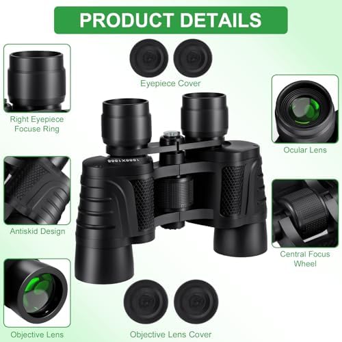 12x25 Binoculars, Waterproof Binoculars for Adults High Powered, Bird Watching Binoculars for Adults and Kids, Foldable Binoculars with Strap for Hunting, Bird Watching, Hiking, Concert