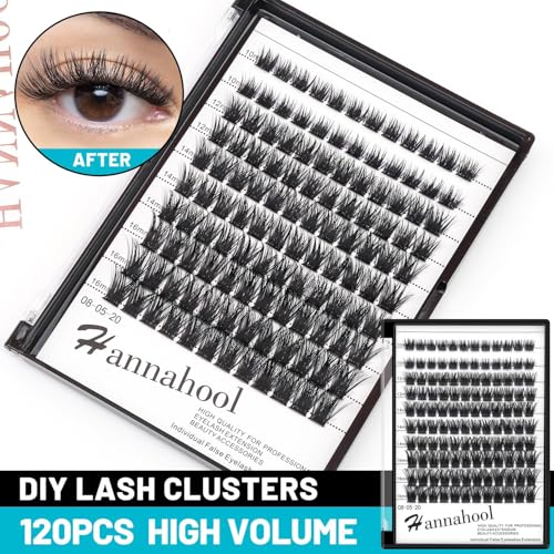10Rows Mixed 10-12-14-16mm /8-10-12-14mm Individual False Eyelashes D Curl Wide Stem Dramatic Black Makeup Cluster Eyelashes Natural Volume Eye Lashes Extensions (HD-lashes kit-10-12-14-16MM Mixed)