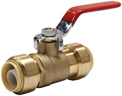 (Pack of 2) EFIELD 1/2 Inch Push-Fit Full Port Ball Valve for Hot and Cold Water with a Disconnect Clip,Brass UPC Certified