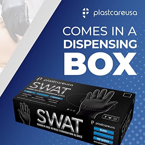 100 Nitrile Exam Gloves 3.5 Mil - Latex & Powder Free, Disposable Non-Sterile Protective Gloves By PlastCare