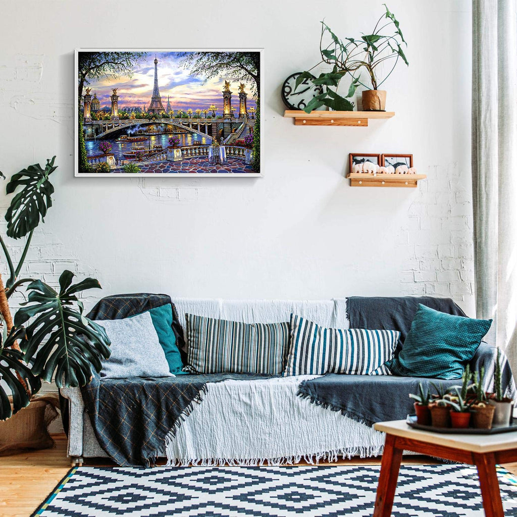 1000 Pieces Puzzles for Adult Wooden Jigsaw Puzzle 1000 Piece Puzzle Adult Children Elderly Puzzle Flower Eiffel Tower Paris Bridge Puzzle Gift for Mom Dad Family Friend Home Decor Wall Art 29.5x20IN