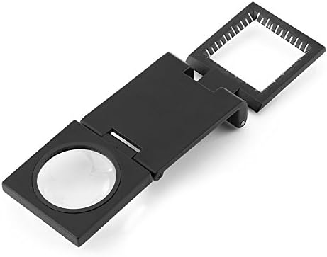 10 x 28 mm Triple Folding 10x Magnifying Glass Zinc Alloy Magnifying Glass with Scale