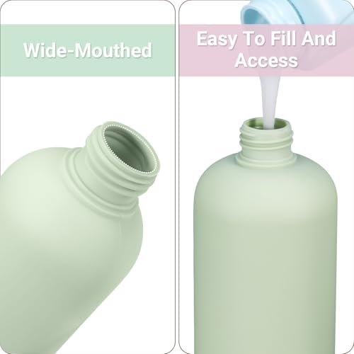 10 oz Travel Refillable Shampoo and Conditioner Bottles, Travel Bottles for Toiletries, Plastic Squeeze Bottles with Flip Cap for Lotion, Liquids (3Pcs)