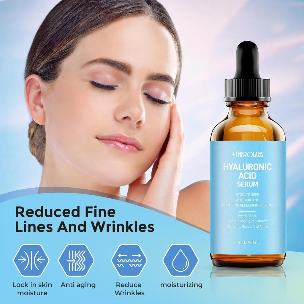 +1Herolabs Face Serum Set – Retinol Serum & Hyaluronic Acid Serum for Face – Anti Aging Serum Skin Care Set for Women – Serum for Firm, Wrinkle Smoothing