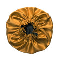 100% Pure Silk Bonnet for Sleeping Women - Reversible Mulberry Silk Hair Wrap - Satin Sleep Bonnet for Black Women - Silk Bonnet Satin Head Wrap for Sleeping - Made in USA (Amber Yellow and Black)