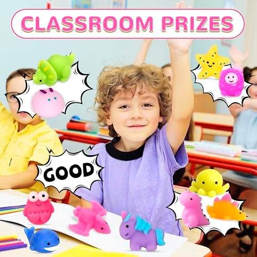 150 Pack Mochi Squishy Toys Kawaii Squishies Stress Relief Toys Pack Boys Girs Party Favors Bulk Birthday Gifts Valentines Day Gifts for Kids Easter Egg Fillers Easter Hunt Basket Pinata Stuffers