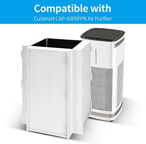 1-Pack CAP-1000 True HEPA Replacement Filter Compatible with Cuisinart CAP-1000FPK Purifier, 3-in-1 Filtration