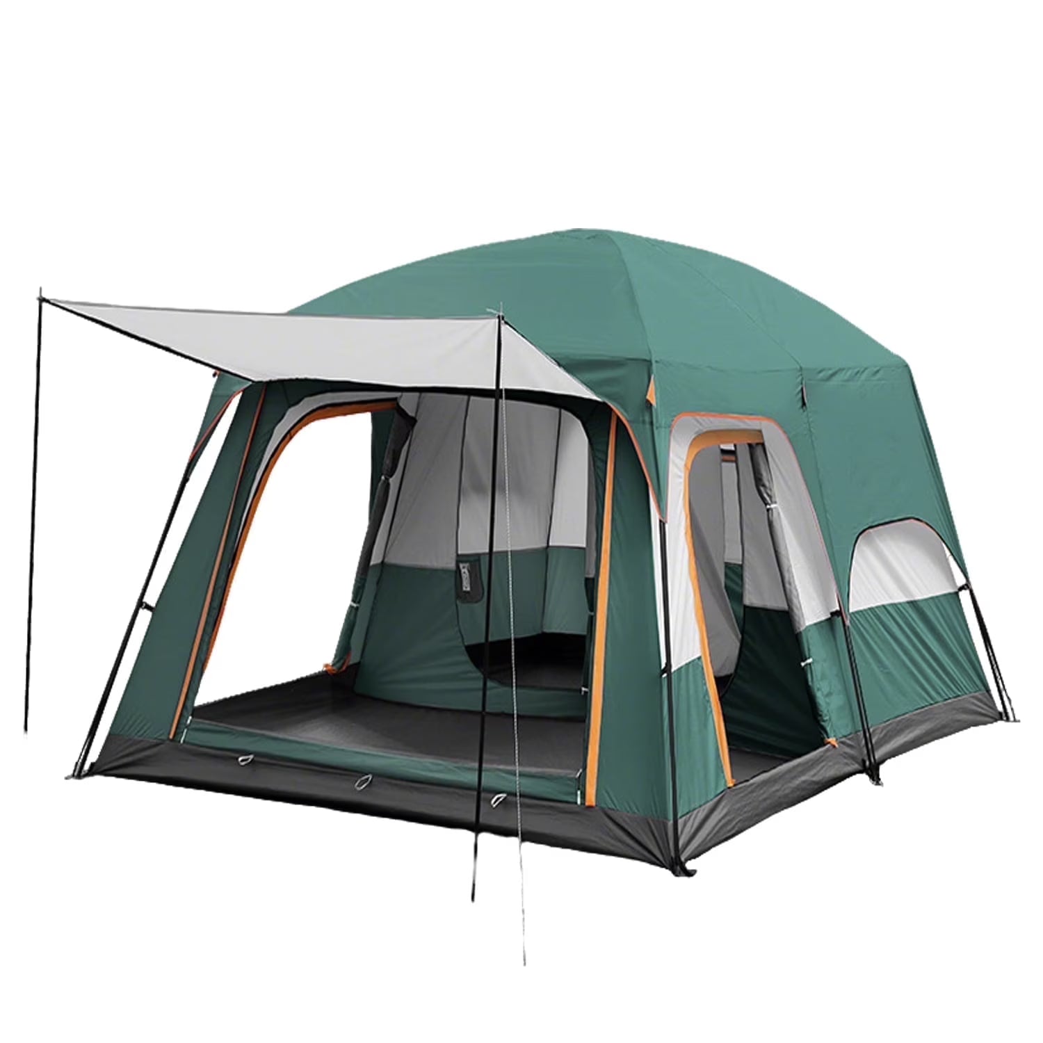KFeng 12 Person Tents for Camping - 2Rooms 3Doors&3Windows Mesh,Suitable for Outdoor/Picnic,Brown