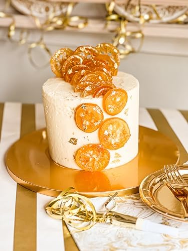 10 Inch Cake Board Drums Round, 6-Pack, Gold, Sturdy 1/2” Thick for Heavy Or Multi-Tiered Cakes