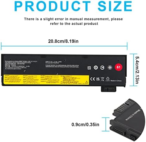 01AV423 01AV452 Laptop Battery Replacement for Lenovo ThinkPad T570 T580 T470 T480 P51S P52S TP25 A475 A485 01AV422 01AV424 01AV490 4X50M08810 SB10K97579 SB10K97580 SB10K97581 SB10K97597 - 11.4V 24Wh
