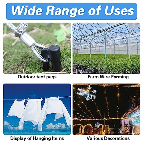 1/8" Wire Rope Kit，Steel Wire Cable，200FT Turnbuckles for Cables Wire，Vinyl Coated Stainless Steel Cable Wire for Outdoor,Garden,Kitchen,Craft with Turnbuckle