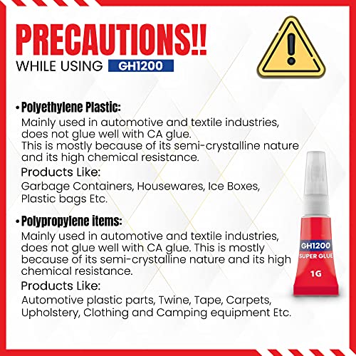 1 Gram (Pack of 24) Single Use Super Glue All Purpose - Superglue - Ca Glue Thick & Strong Adhesive for DIY Craft, Ceramics, Frame, Leather, Metal Etc