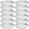 12 Pack Clear Plastic Plant Saucers (10 inch) Drip Trays Plant Plate Dish for Indoor Planters Flower Pots, Bulk