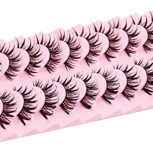 10 Pairs Manga lashes Natural Style Manhwa Eye Makeup 16mm Spiky Eye lashes Extension Cosplay Party Makeup Eyelashes (05)