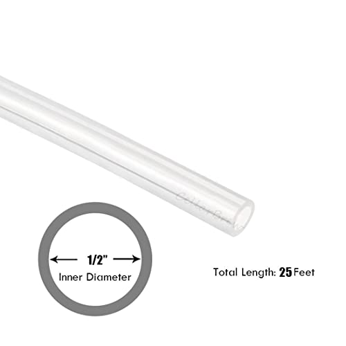 1/2" ID Silicon Tubing, JoyTube Food Grade Silicon Tubing 1/2" ID x 9/16" OD 25 Feet High Temp Pure Silicone Hose Tube for Home Brewing Winemaking