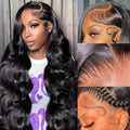 13x6 Lace Front Wigs Human Hair Pre Plucked 200 Density Body Wave HD Lace Frontal Wigs Human Hair for Women Glueless Wigs 100% Human Hair for Black Women with Baby Hair Natural Color 30 Inch