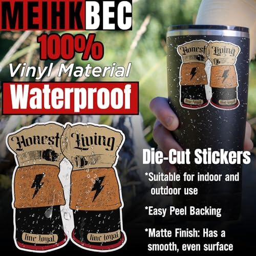 (3PCS) Honest Living Line Royal Sticker Electrical Lineman Sticker Blue Collar Hard Hat Die-Cut Waterproof Vinyl Sticker for Water Bottle Tumbler Phone Case Laptop Helmet Decal Gifts Worker (3 inches)