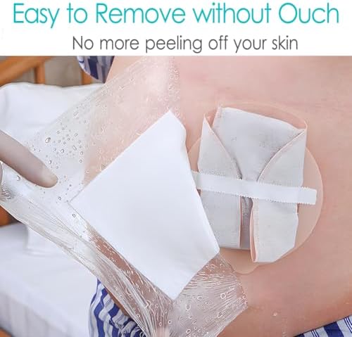 10" x 12" Ostomy Shower Cover Waterproof [Pack of 14], Ostomy Bag Shower Protector Stoma Shower Guard Colostomy Shower Shields for Women Men Showering, Non-Stick Central Pad