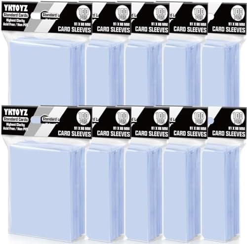 1000 Pcs Card Sleeves for Trading Cards, Soft Clear Baseball Card Sleeves Card Protectors Penny Sleeves Fit for Baseball Cards, Sports Cards, MTG Cards (66mm×91mm)