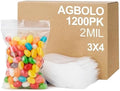 1200Pcs Small Plastic Bag for Jewelry, 3x4'' Small Zip Bag Baggies Resealable, 2 Mil(2 Layer) Durable Small Zip Bag for Pill and Small Business - Clear