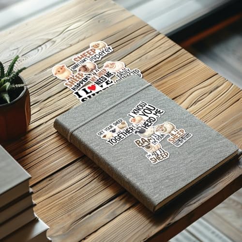 (10pcs) Sheep Stickers Sheep Lover Decals Cute Sheep Lover Farm Stickers Farmer Farm Animal Funny Gifts Multiple Different Design, Waterproof, UV- Resistant, Suitable for Tumbler, Laptop, Car, Truck