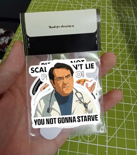 (Set of 6) Funny Weight Loss Dr Now Doctor Nowzaradan Removable Fridge Stickers 3 Inches