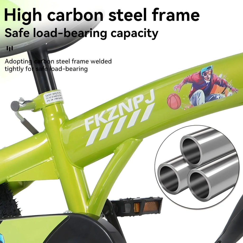 Baprem 18" Girls Bike for 5-9 Years Old Kids, Cute Kids Bike with Training Wheels, Steel Frame Sporty Children Bicycle, Pink
