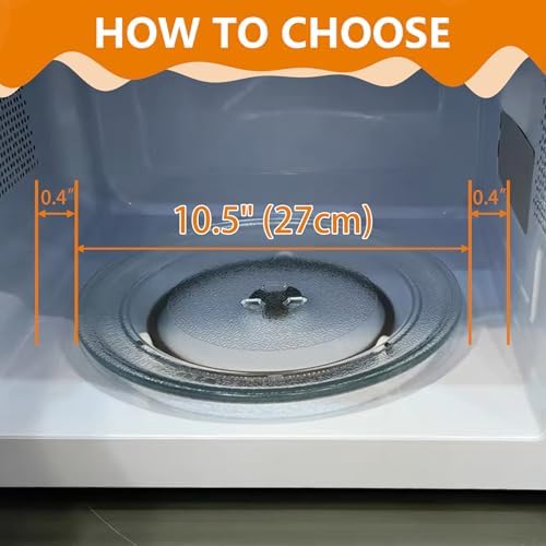 10.5'' Replacement Microwave Glass Plate Compatible with Hamilton Beach - 10 1/2" (27cm) Microwave Plate Turntable Tray, Heating Food Accessories, Dishwasher Safe