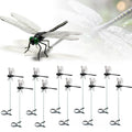 10 Pcs Dragon Fly Clips,Black Artificial Dragonfly Decor with Detachable PVC Wings, Nature-Inspired Outdoor Accessory for Hiking Hat, Camping, Patio, Yard