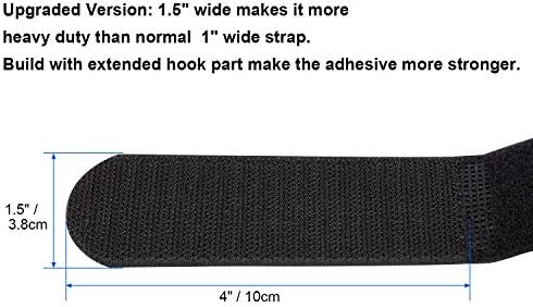 1.5 x 24 Inch Hook and Loop Cable Tie, 12 Pack Heavy Duty Adjustable Fastening Adhesive Cinch Strap with Plastic D-ring Buckle, Multi-Purpose Reusable Cord Organizer by Cacturism