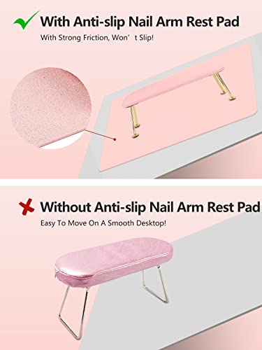 (MAT ONLY) Nail Art Table Mat, Nail Arm Rest Pad for Acrylic Nails, Soft Microfiber PU Leather Nail Mat for Table, Foldable Nail Hand Rest Pillow Manicure Pad, Acrylic Nail Desk Mat for Nail Cushion