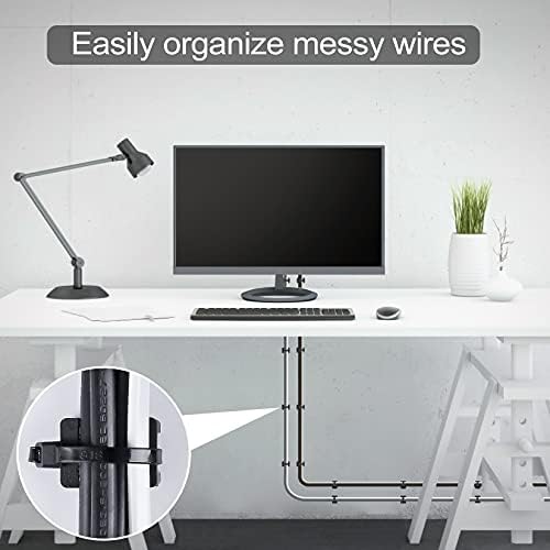 100 Pcs Cable Zip Tie Saddle Type Mounts Base with 8" Cable Ties Tapping Screw, Wire Cable Clips Organizer Holders Clamps Black