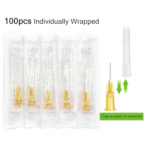 100Pack 25Ga 5/8 inch (16mm) Lab Dispensing Accessories for Measuring,Refilling Inks
