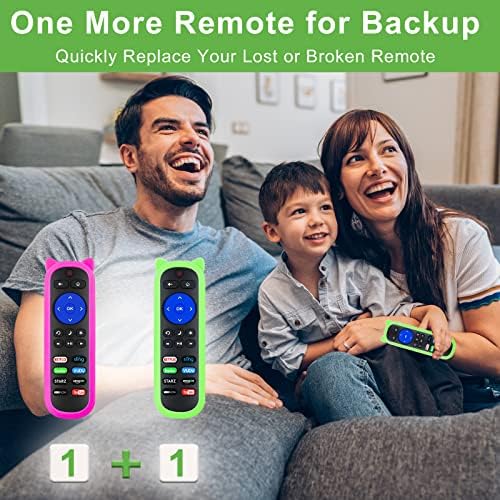 (Pack of 2) RC280 Remote Compatible with All Roku TV Remote wr Covers,for TCL Roku/Onn Roku/Hisense Roku/Element/Sharp/Haier/Hitachi/LG/Sanyo/JVC/Magnavox/RCA/Philips/Westinghouse Roku Series Smart TV