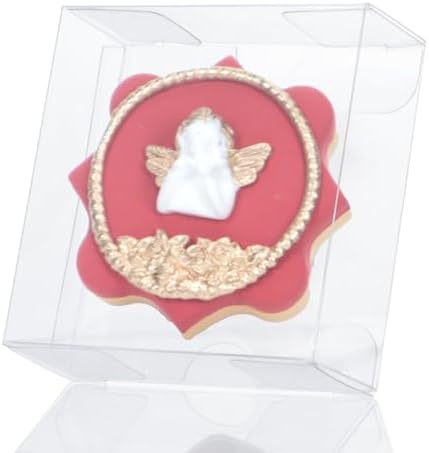 100 Pack 4x4x1.2inch Clear Single Cookies Boxes Small Bakery Boxes Macaron Boxes Brownie Boxes Pastry Boxes for Easter Mother's Father's Christmas Birthday Day, LQSINC100