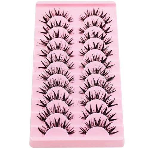 10 Pairs Manga lashes Natural Style Manhwa Eye Makeup 16mm Spiky Eye lashes Extension Cosplay Party Makeup Eyelashes (05)