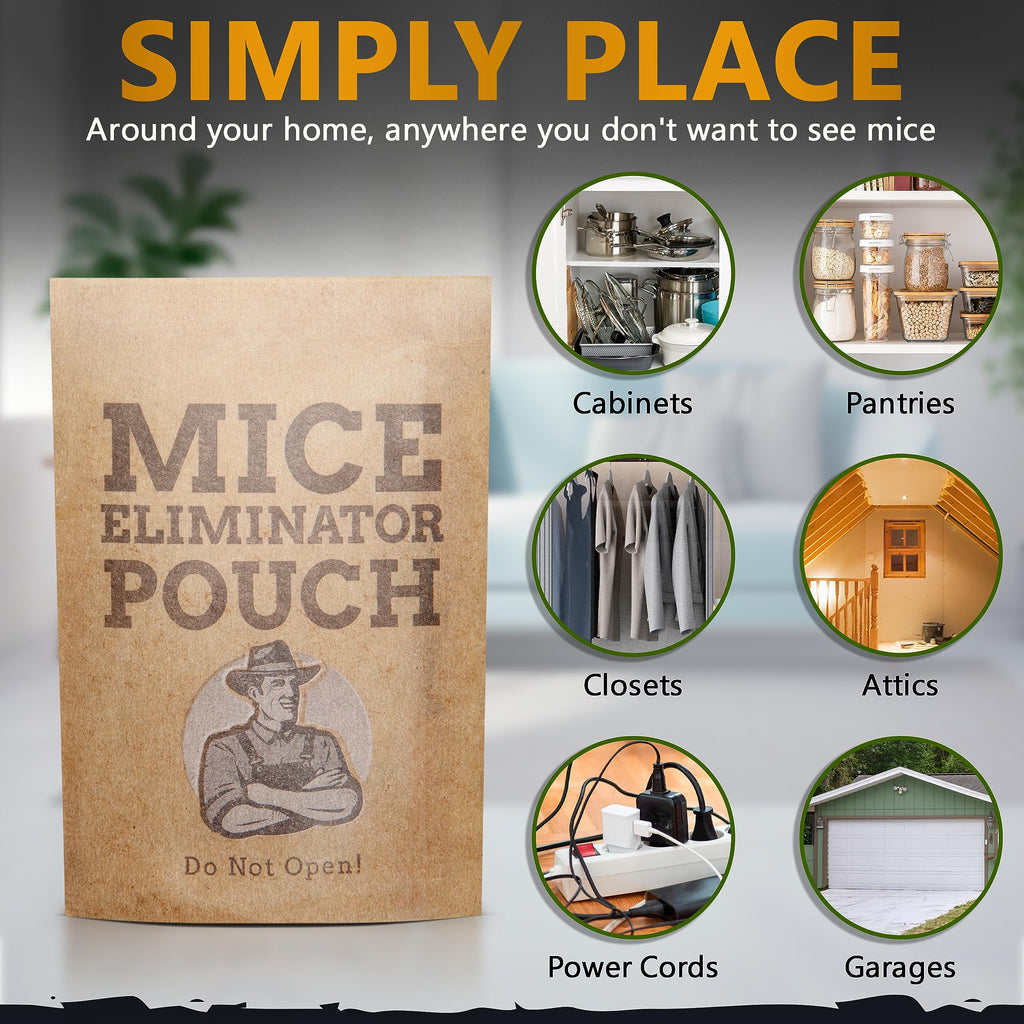 10 Pack All-Natural Mice Repellent Pouches – Harmless Peppermint Essential Oil Mouse Deterrent - Keep Mice Out of Your Home and Your Family Safe - by Tougher Than Tom