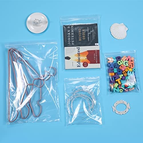 100 PCS 6" x 9" Thick 2.4 Mil Clear Zip Poly Bags Plastic Reclosable Zip Seal Lock Bags Photo Cards Snacks Seeds Zipper Bag