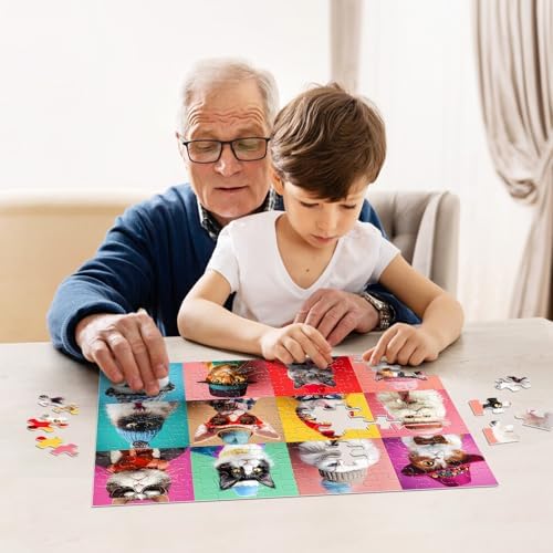 100 Piece Puzzles for Kids Ages 4-8 - Dogs Flowers Donuts Cats Puzzles - Large Puzzles for Senior Jigsaw Puzzle for Kids Ages 4-6 6-8 8-10 Year Old Educational Puzzles Toys 4-Pack 15"x11"