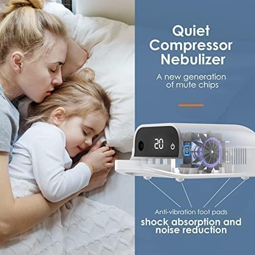 02 Smart Nebulizer, Intelligent Digital Display Nebulizer Machine for Adults and Kids,Low Noise Compression Nebulizer for Breathing Problems,Desktop Jet Nebulizer for Home Use