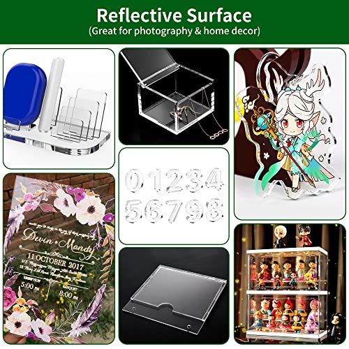 12 x 20 Acrylic Sheet 1/8 inch Thick 3mm, Lesnlok 4 Pieces Clear Plexiglass Sheet, for Sign,Craft, Photo Frame, DIY Display Projects…